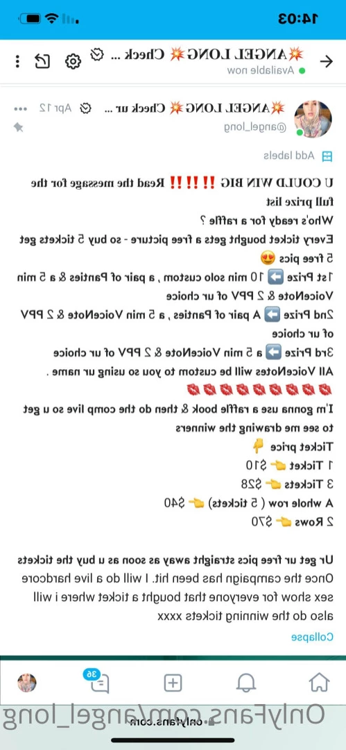 🌸 𝐀𝐍𝐆𝐄𝐋 𝐋𝐎𝐍𝐆 🌸 𝗮𝗹𝘄𝗮𝘆𝘀 𝗶𝗻 𝘁𝗵𝗲 𝗗𝗠’𝘀 [ angel_long ] Onlyfans leaked photo 14220135 on Hotleaks.tv