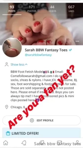 Sarah BBW Fantasy Toes [ comefollowsarah ] Onlyfans leaked video 14813945 on Hotleaks.tv